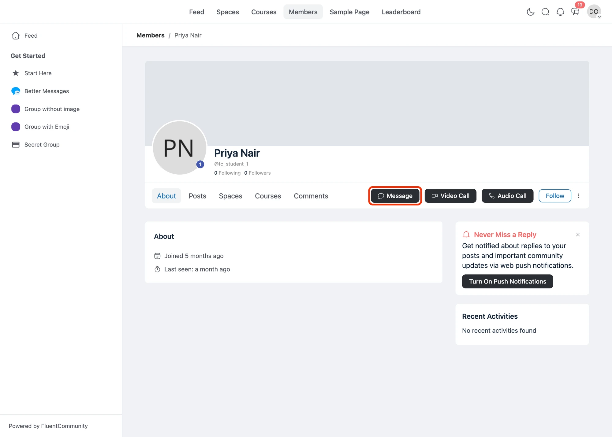 Profile Page